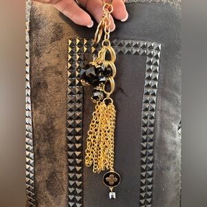 Gold and Black Tassel Keychain